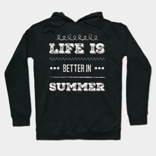 Life is better in summer Hello Summer Cute Summer Blue Typography Hoodie